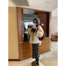 裙子 高腰显瘦加厚中长款 草莓跳 复古波点羊毛针织半身裙女冬季