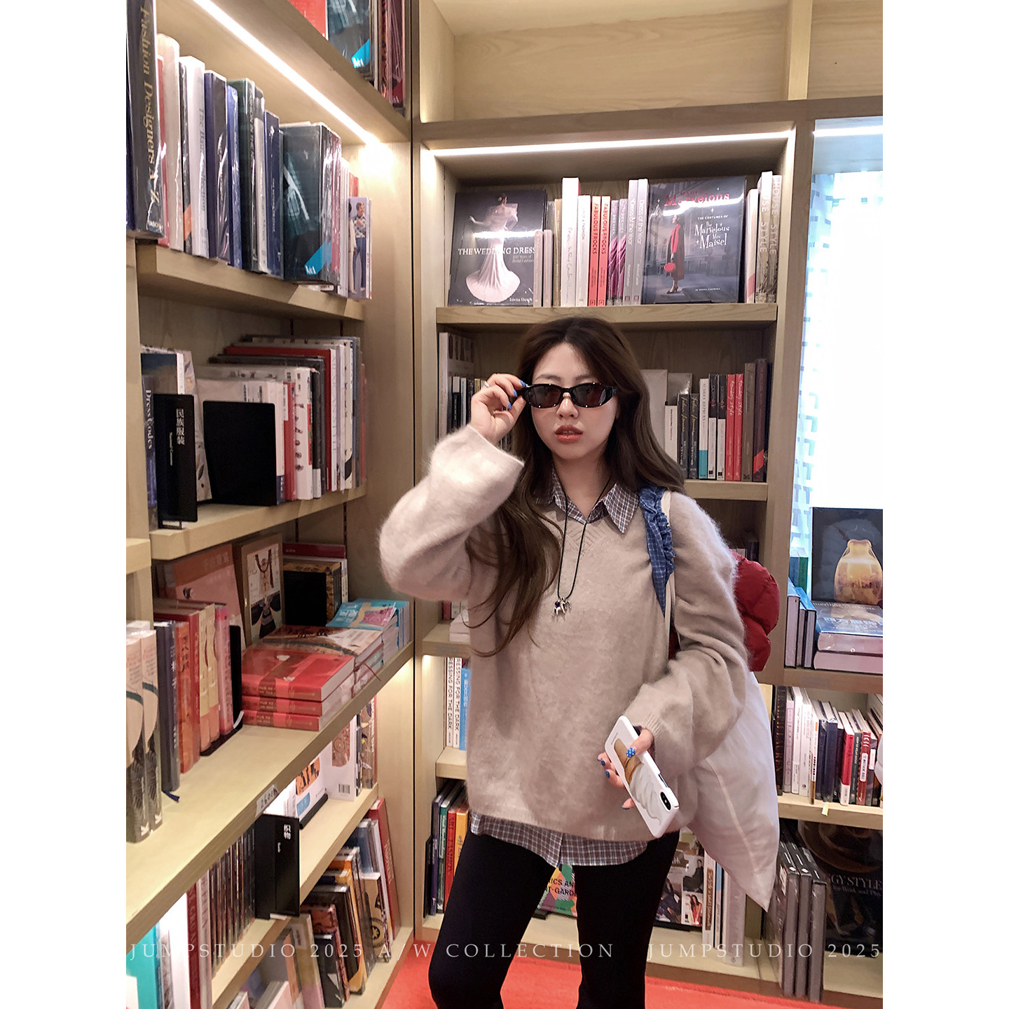 草莓跳12.22 10:00am 深冬雪松 100%绵羊毛拉毛软糯亲肤v领毛衣