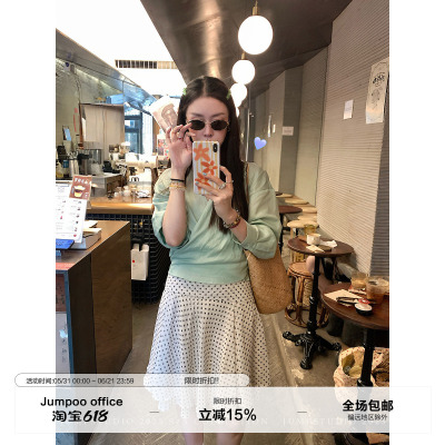 草莓跳 法式高腰显瘦印花双层半身裙女夏季不规则a字百搭短款裙子