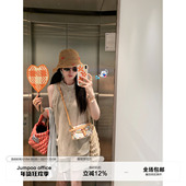 度假风亚麻无袖 挂脖小衫 女夏季 草莓跳 宽松休闲松紧腰短裤 两件套