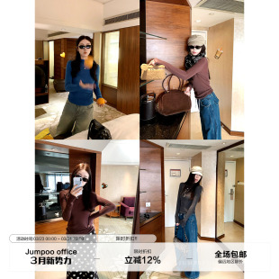 百搭纯色上衣 显瘦保暖打底衫 草莓跳100%绵羊毛套头针织衫 女冬修身