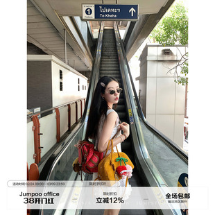 草莓跳 法式浪漫碎花系带v领无袖连衣裙女夏季小清新显瘦短款裙子