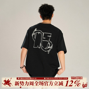 宽松百搭刺绣潮牌情侣新款 BIPOLAR T恤夏季 NST幻影成像短袖 上衣