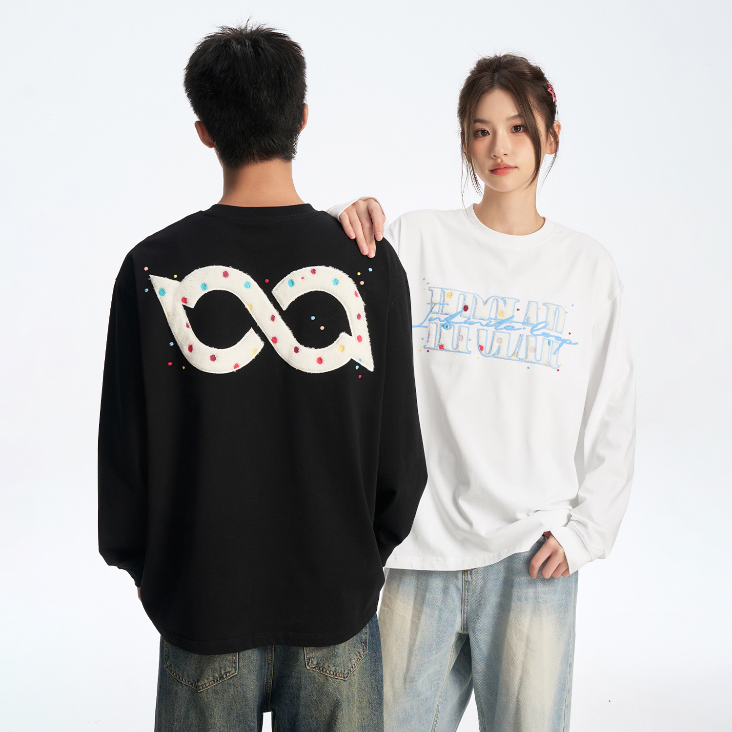 BIPOLAR彩色波点长袖T恤