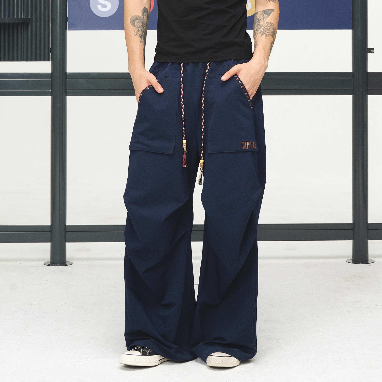 BIPOLAR民族风口袋伞兵裤