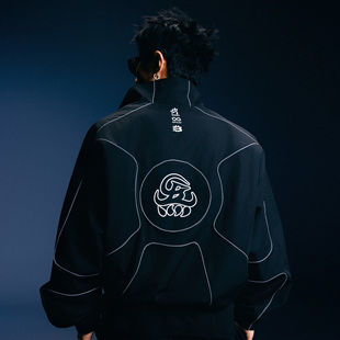 立领外套上衣男套装 反光线条尼龙夹克 BLOCK「四炁合一」联名