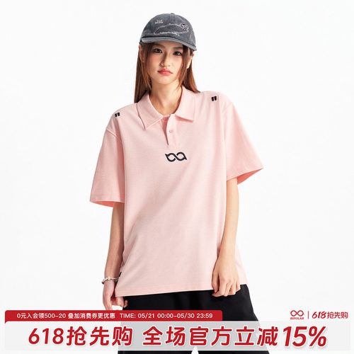 BIPOLAR引号polo短袖T恤学院风