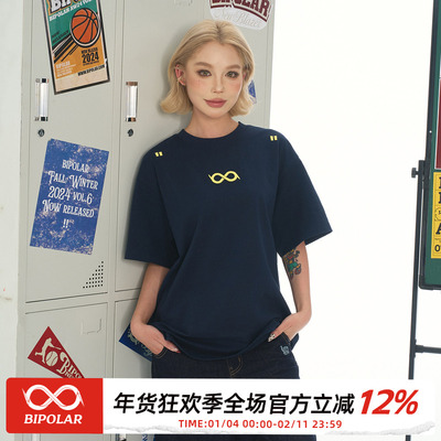 BIPOLAR绣花无限环短袖T恤