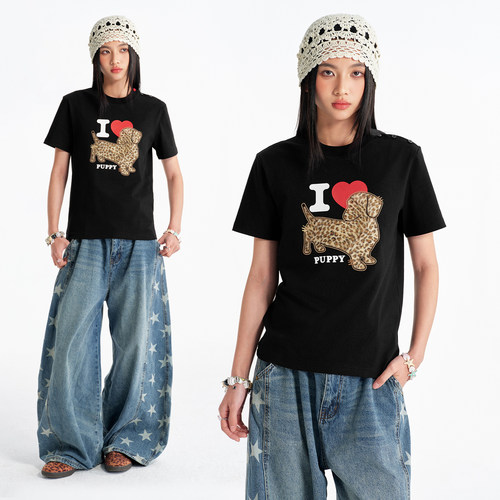 BIPOLAR豹纹Puppy短袖T恤