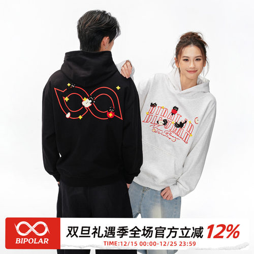 BIPOLAR苹果猫连帽卫衣