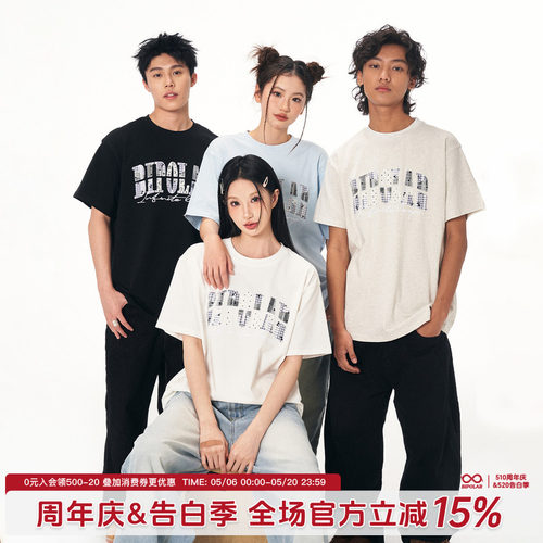 BIPOLAR蕾丝波点贴布短袖
