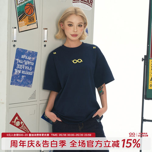 BIPOLAR绣花无限环短袖T恤