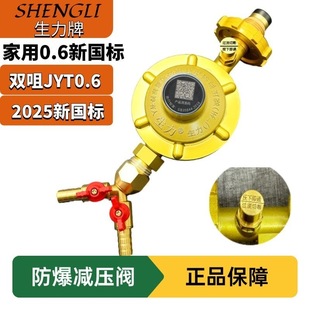 生力新国标家用0.6双咀防爆煤气燃气灶调压液化气煤气减压阀