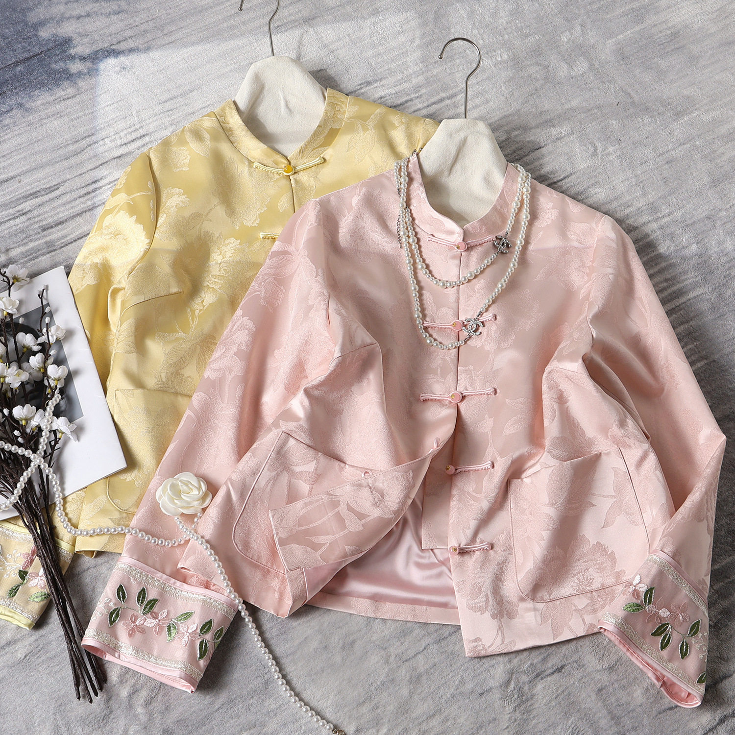 素雅清新新中式国风盘扣刺绣外套女2026春新款复古高级感唐装上衣