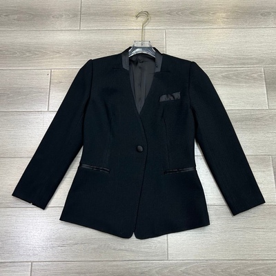 竹节纹醋酸秋季新款简约时尚气质西装女外套高级感百搭V领西服女