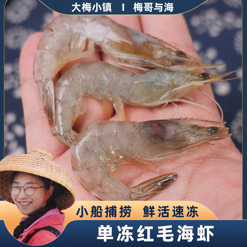 【大梅小镇海鲜】红毛海虾 40冻虾