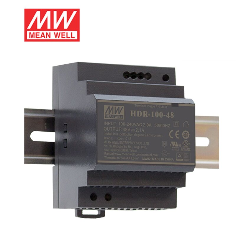 台湾明纬HDR-100-48导轨型开关电源工控直流48V1.9A100W替DR/MDR