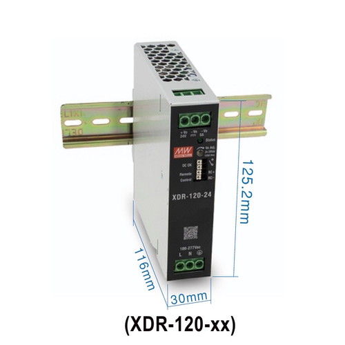 明纬XDR-120系列12/24/36/48 LA/PI导轨型电源供应器