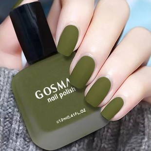 戈斯曼磨砂指甲油哑光绿色牛油果2025夏新款 脚趾美甲免烤快干持久