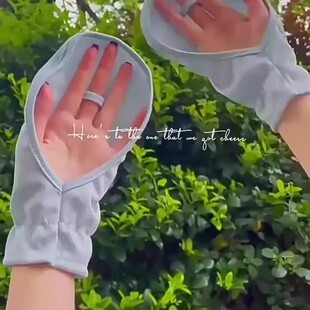 遮阳露指遮手背手套马蹄短款防晒手套宽松防紫外线女士开车专用