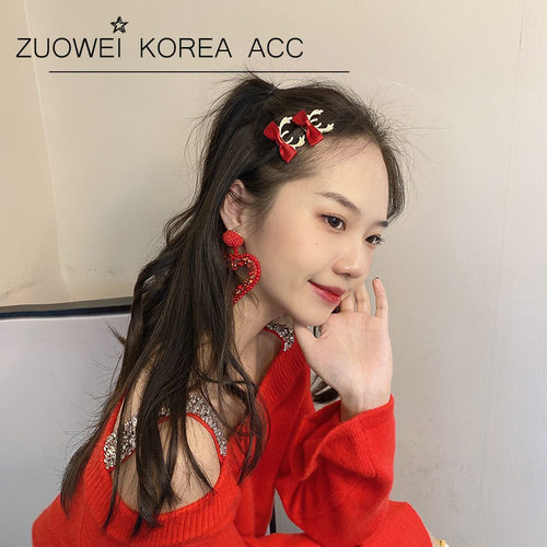 蝴蝶结兔耳朵可爱小抓夹春夏发夹侧边网红刘海夹子头饰东大门新款