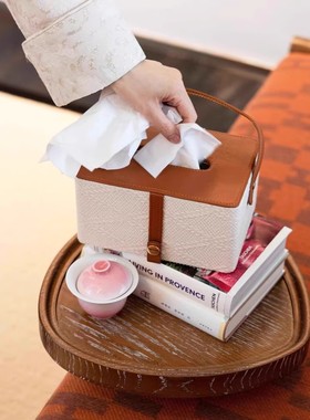 不止Loro Pian@古董白珍珠浮雕皮革纸巾盒 / 电视遥控器客厅玄关