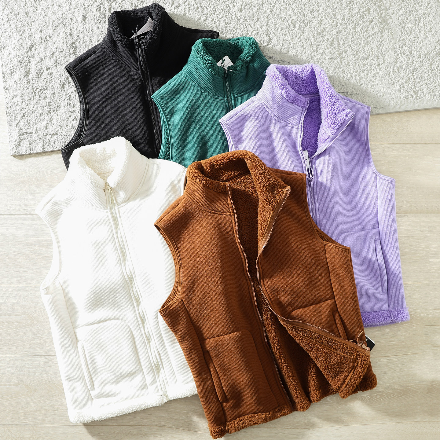 蓄热保暖~加绒加厚 冬季男女情侣款羊羔绒防风保暖立领马甲背心潮,男装,常规马甲,淘宝优惠券,粉丝福利购,淘宝优惠卷
