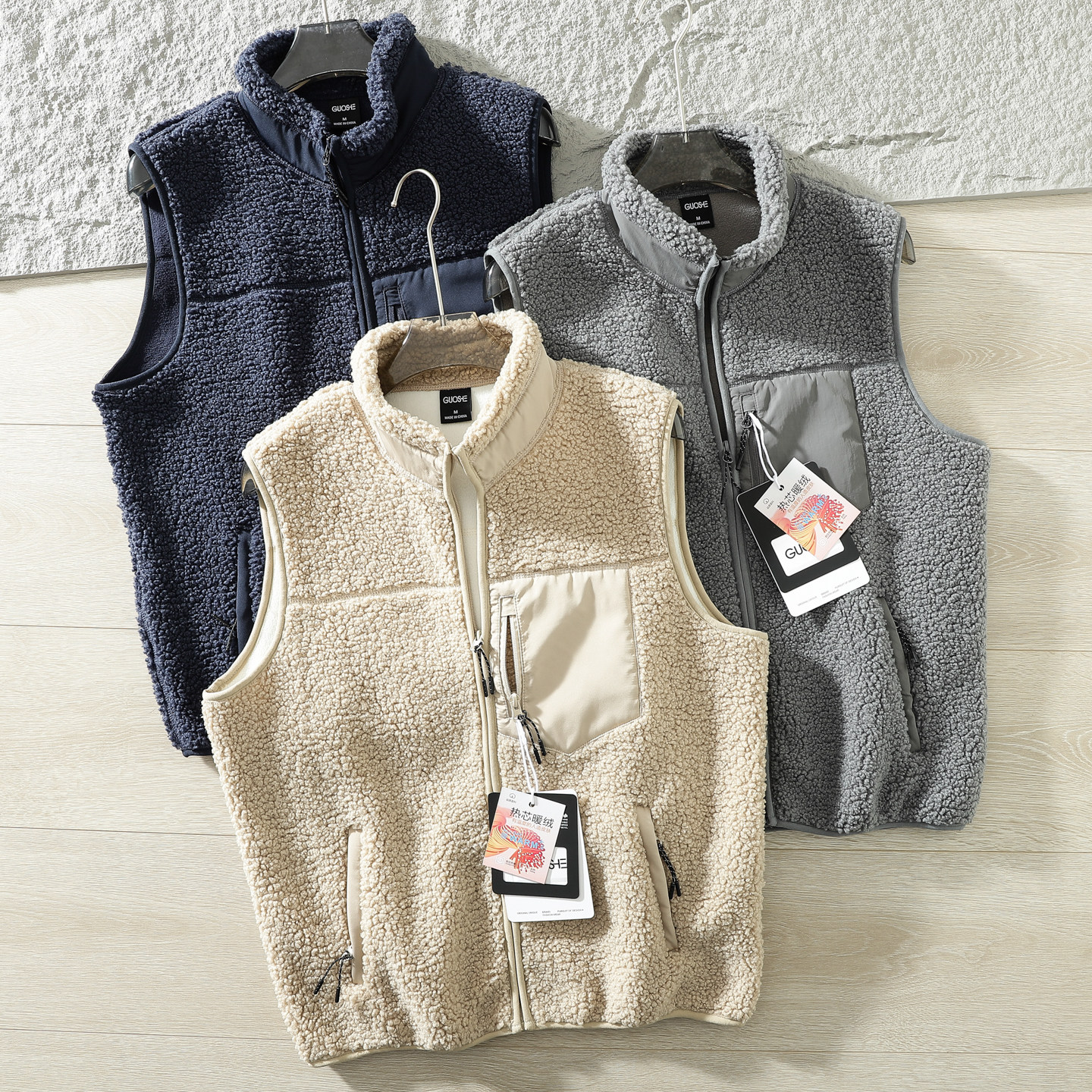 重磅暖绒600G！仿羊羔绒+摇粒绒！秋冬男士加绒保暖工装马甲外套,男装,常规马甲,淘宝优惠券,粉丝福利购,淘宝优惠卷