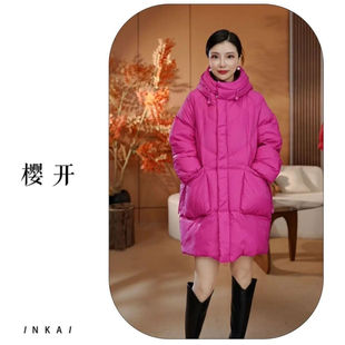 加肥加大200斤棉服女新款冬季复古显瘦中长款连帽宽松棉服外套