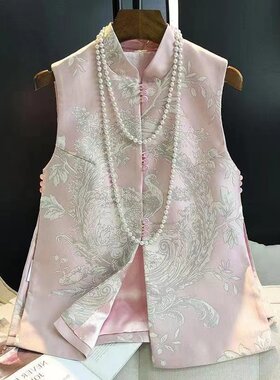 缎显瘦背心坎肩中国风上衣