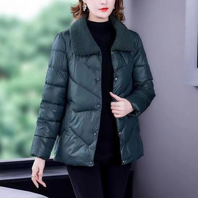 清仓捡漏专柜撤回夹棉加厚羊羔毛棉衣女复古宽松保暖羽绒棉服外套