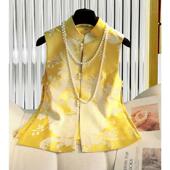 国风马甲春改良旗袍气质绸缎盘扣背心坎肩 女装 清仓捡漏 新中式