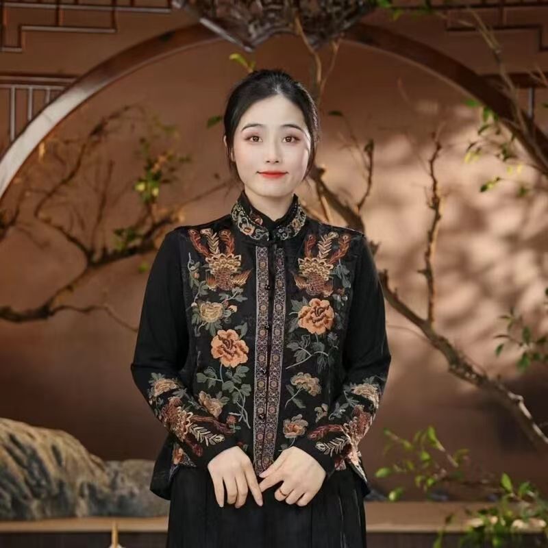 新中式民族立领新款重工刺绣棉麻马甲国风坎肩复古背心开衫