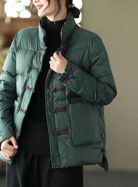 白鸭绒立领外套保暖羽绒服