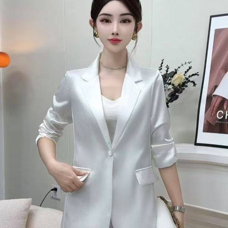 大牌醋酸春夏时尚高级轻奢新款气质西装外套休闲西服上衣职业高端