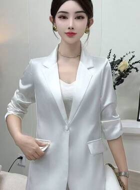 大牌醋酸春夏时尚高级轻奢新款气质西装外套休闲西服上衣职业高端