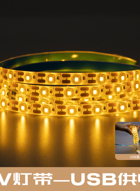 led灯带自粘5V充电宝电脑电视usb接口电池盒供电摆摊模型低压防水