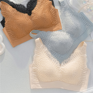 贝茵婷511无钢圈蕾丝透气乳胶文胸薄杯性感背心胸罩无痕女内衣