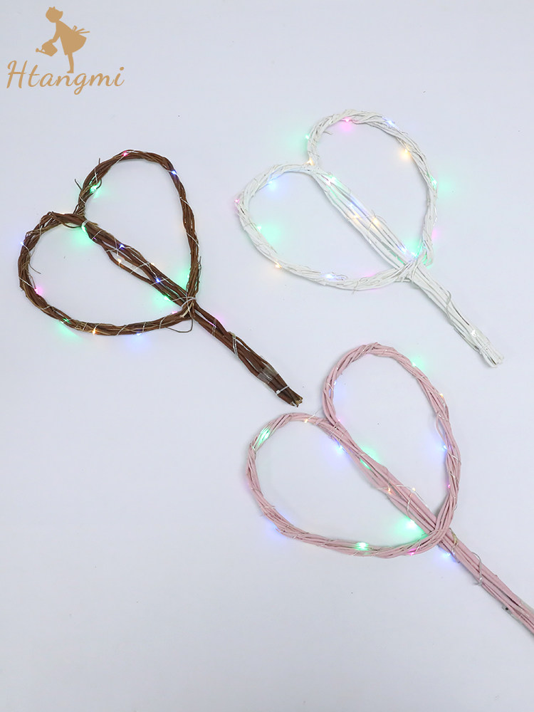 Bouquet Natural Dragon Willow Dried Twigs Heart shaped Wicker pink love Dragon Wicker Floral Art Making Materials Florist supplies