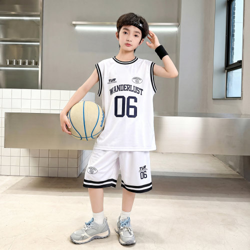 男童夏季透气速干篮球服两件套