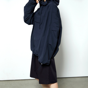 杲果GAOGUO 日本进口棉混纺轻量化薄壳连帽半开领城市山系外套