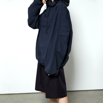 杲果GAOGUO 日本进口棉混纺轻量化薄壳连帽半开领城市山系外套