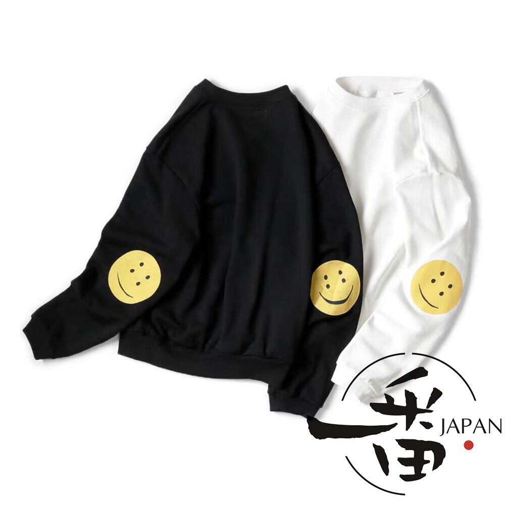 一番 现货 kapital 平田和宏 日系手臂四目笑脸 印花长袖卫衣