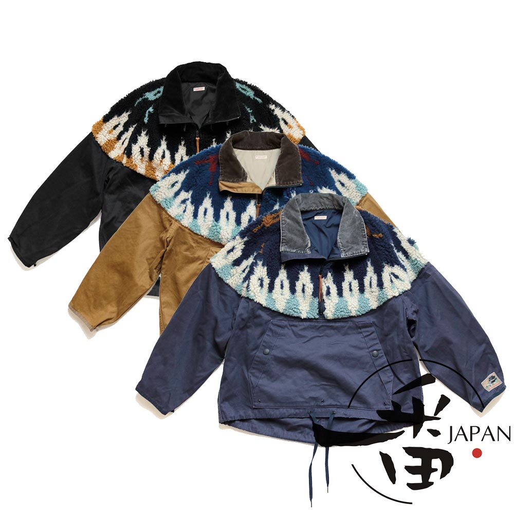 一番 订购 kapital 平田和宏 摇粒绒抓绒 翻领拼色拉链夹克外套