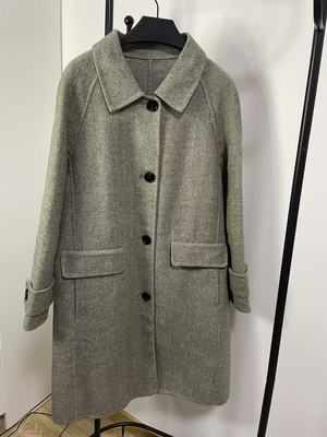 亏本清不退换双面呢全羊毛中长款翻领人字纹气质风衣大衣外套