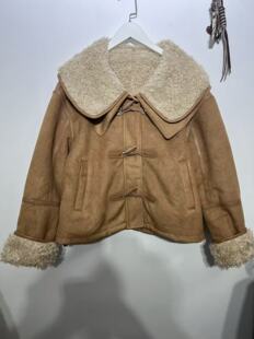 2026新款韩版仿皮毛一体毛毛翻领外套女款短款上衣 亏本清不退换