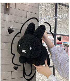 卡通可爱荷兰兔子毛绒包秋冬新款恶搞小兔兔玩偶手提包单肩斜挎包