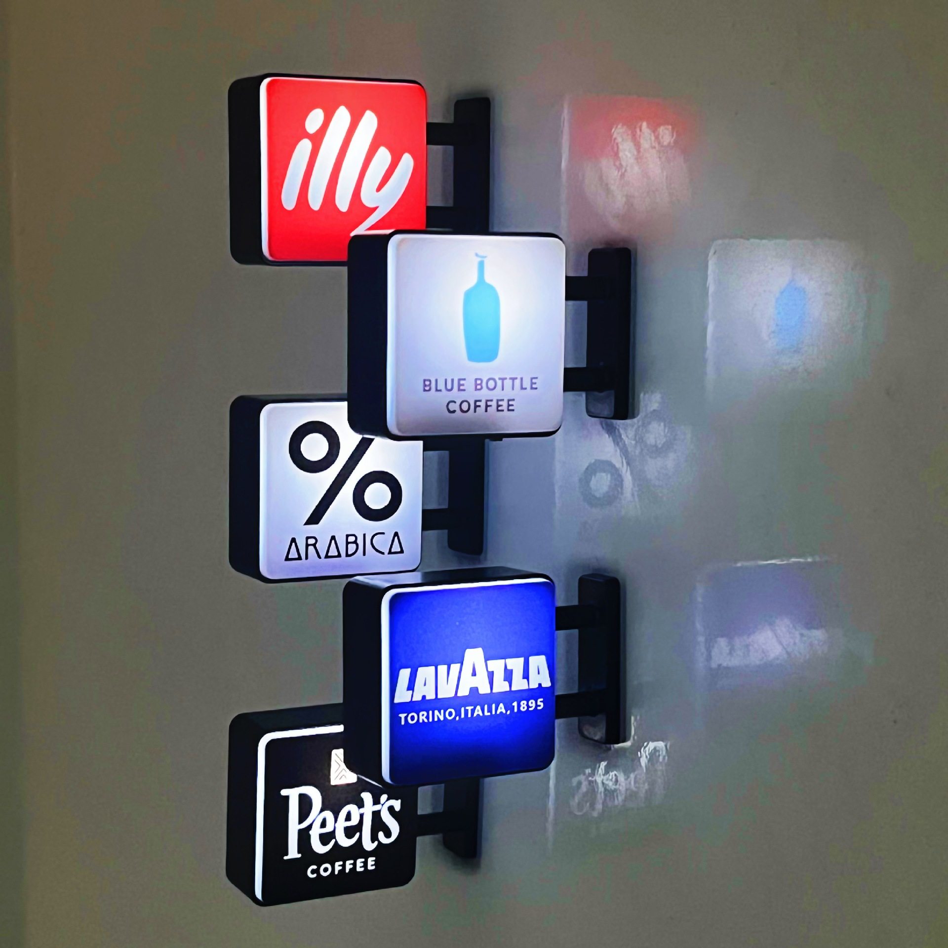 咖啡啤酒系列磁力冰箱贴磁吸式高颜值网红便利店招牌发光创意灯牌