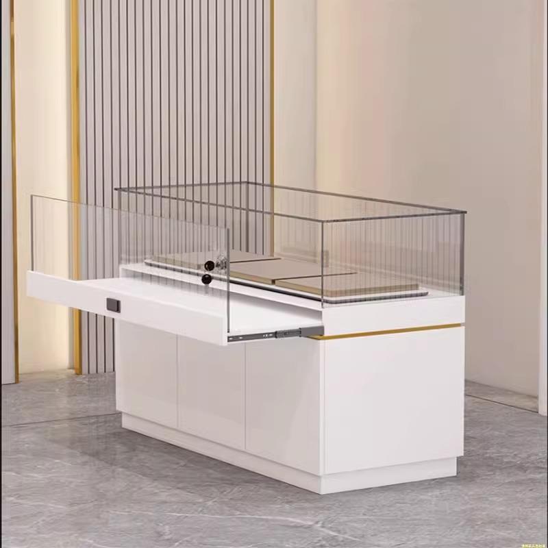 定制实木博物馆文物展台珠宝首饰柜台样品玻璃柜展示柜透明陈列柜