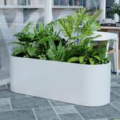 户外铁艺花箱围栏室外摆街道奶茶店花槽长方形花盆售楼部广场花坛